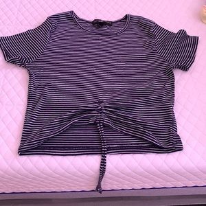 Navy blue draw string shirt